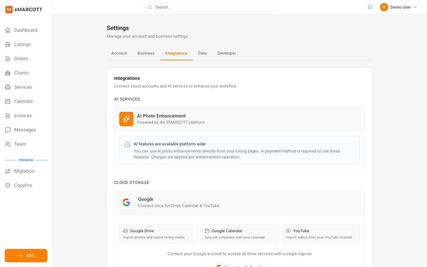 LOTULIS cloud storage integrations settings
